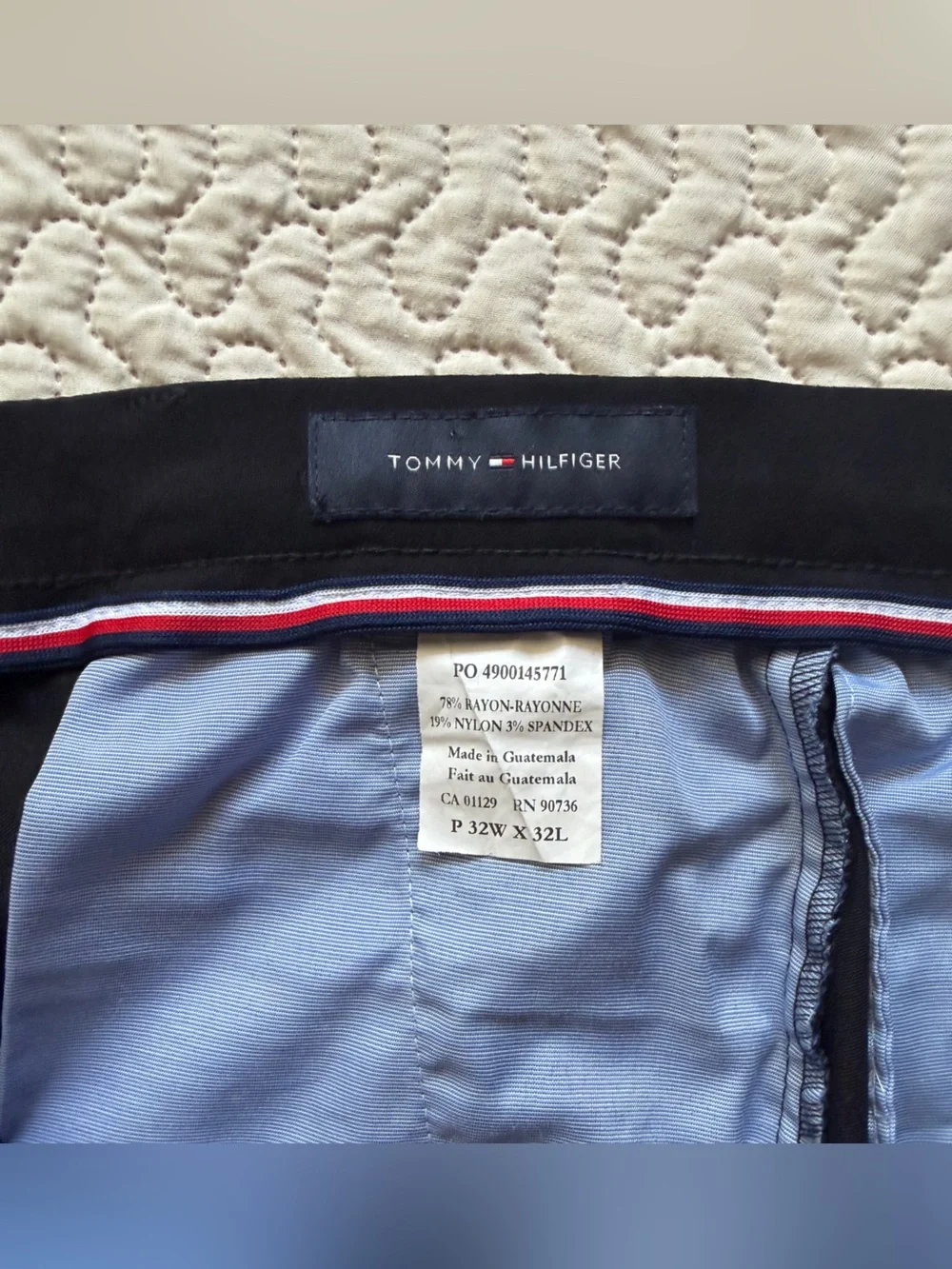 Tommy Hilfiger Men’s Black Stretch Dress Pants Straight Leg 32W x 31L